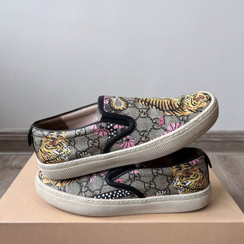Gucci Gucci Floral Slip-On Sneakers with Tiger Motif 0079 Size US 6.5 / EU 39-40 - 7 Thumbnail