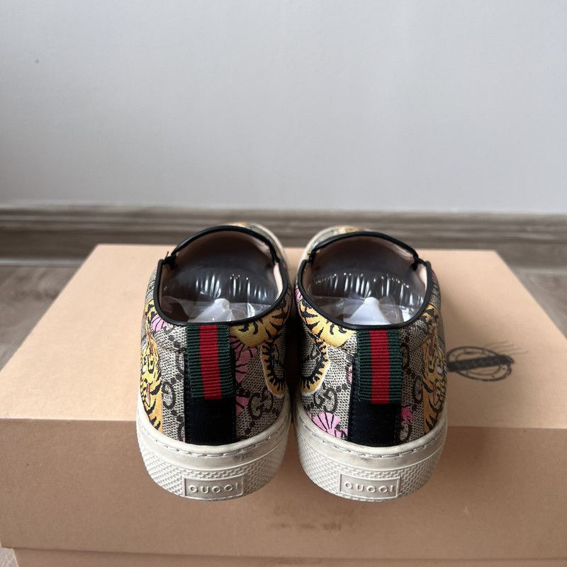 Gucci Gucci Floral Slip-On Sneakers with Tiger Motif 0079 Size US 6.5 / EU 39-40 - 3 Thumbnail