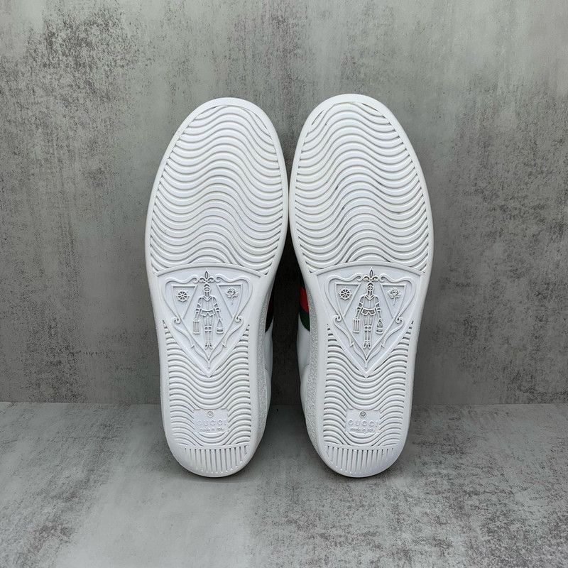 Gucci Gucci White Leather Sneakers with Pearl Accents 0079 Size US 6.5 / EU 39-40 - 4 Thumbnail
