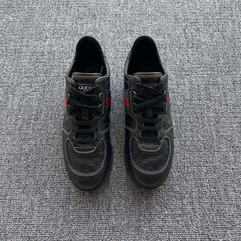 Gucci Gucci Low-Top Black Leather Casual Sneakers 0079 Size US 6.5 / EU 39-40 - 2 Thumbnail