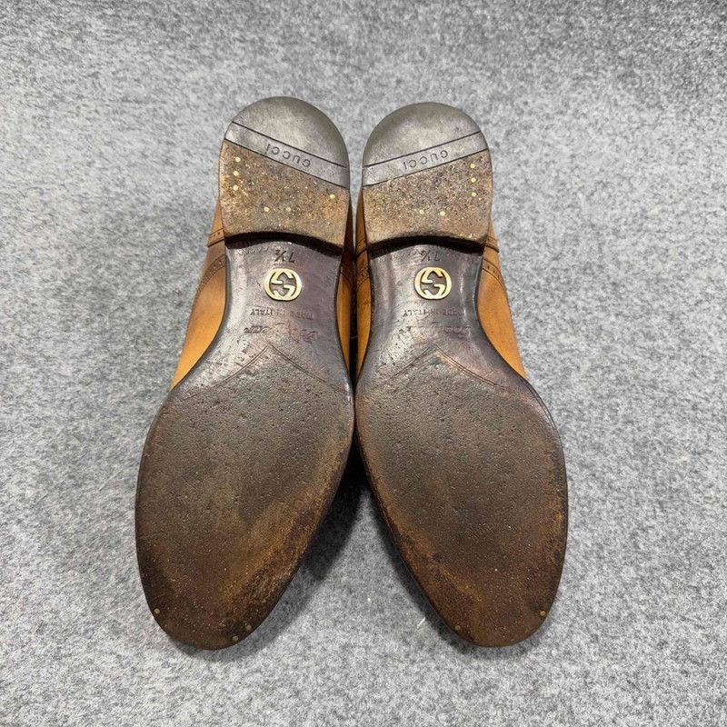 Gucci Gucci Lace-Up Leather Loafers in Light Brown 0079 Size US 8 / EU 41 - 4 Thumbnail