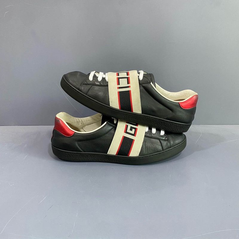 Gucci Gucci Ace Leather Stripe Low-Top Sneakers 0079 Size US 9 / EU 42 - 7 Thumbnail