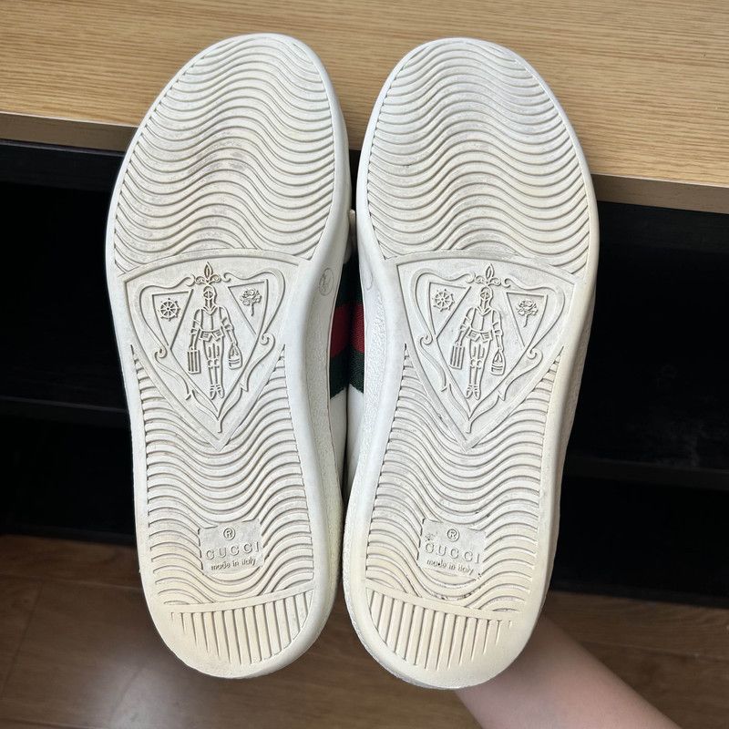 Gucci Gucci ACE Leather Low-Top Sneakers in White 0079 Size US 8 / EU 41 - 4 Thumbnail