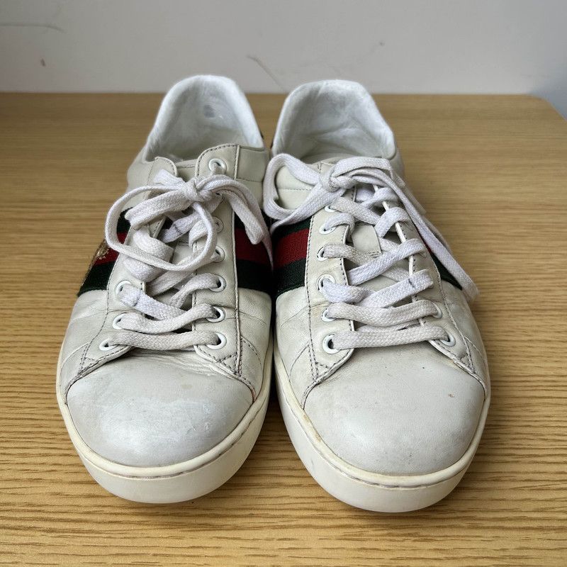 Gucci Gucci ACE Leather Low-Top Sneakers in White 0079 Size US 8 / EU 41 - 2 Thumbnail