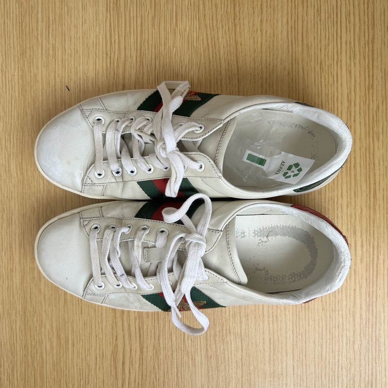 Gucci Gucci ACE Leather Low-Top Sneakers in White 0079 Size US 8 / EU 41 - 8 Thumbnail