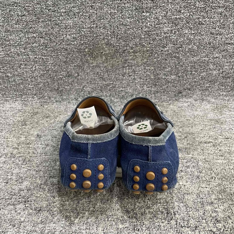 Gucci Gucci Navy Blue Suede Loafers with Silver Buckle 0079 Size US 9.5 / EU 42-43 - 3 Thumbnail