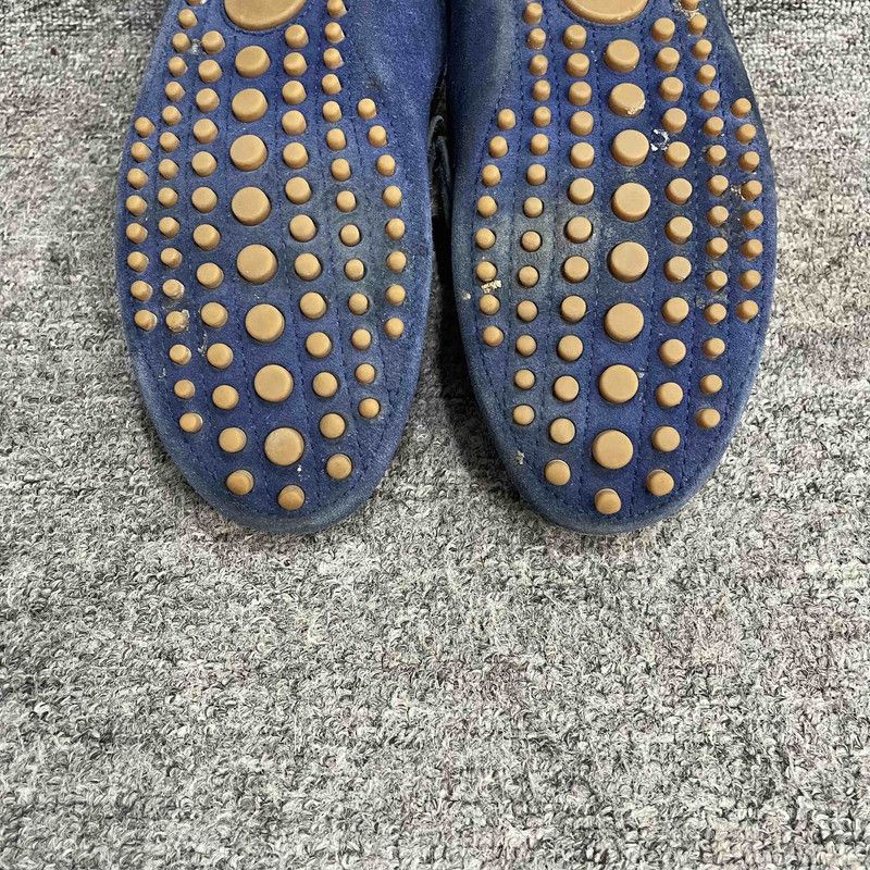 Gucci Gucci Navy Blue Suede Loafers with Silver Buckle 0079 Size US 9.5 / EU 42-43 - 15 Thumbnail