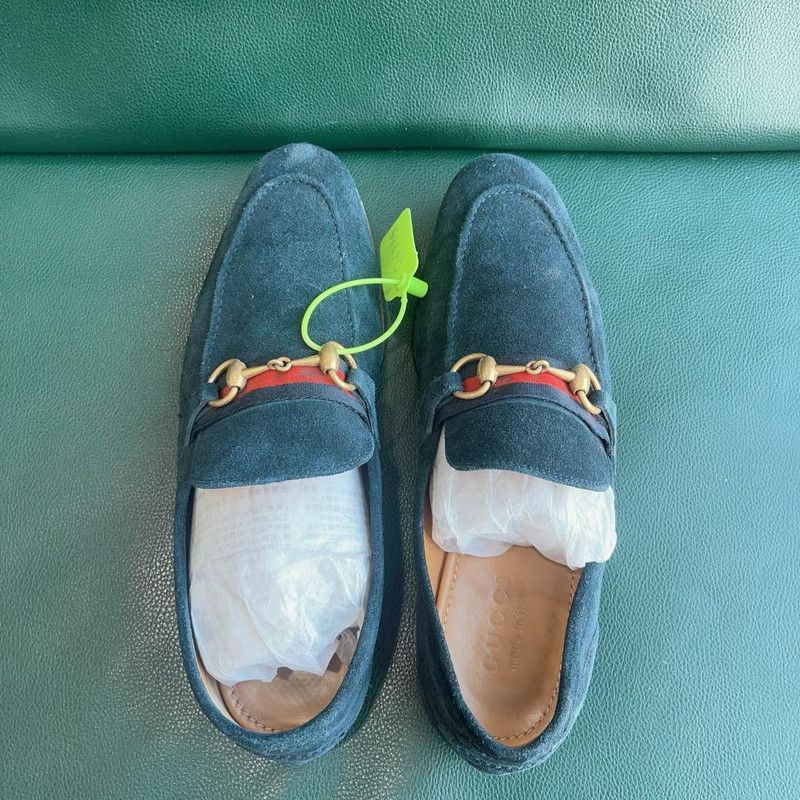 Gucci Gucci Suede Loafers in Deep Blue 0079 Size US 8 / EU 41 - 4 Thumbnail