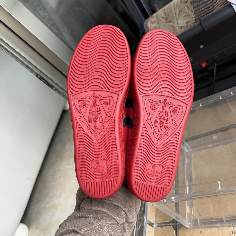 Gucci Gucci Red Casual Sneakers with Floral Embroidery 0079 Size US 6.5 / EU 39-40 - 4 Thumbnail