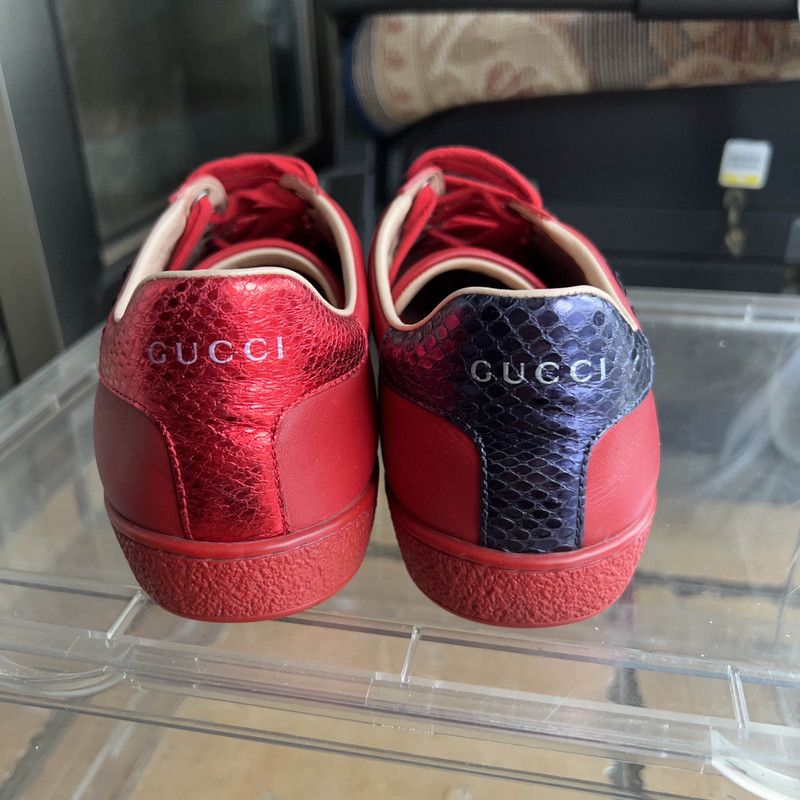 Gucci Gucci Red Casual Sneakers with Floral Embroidery 0079 Size US 6.5 / EU 39-40 - 3 Thumbnail