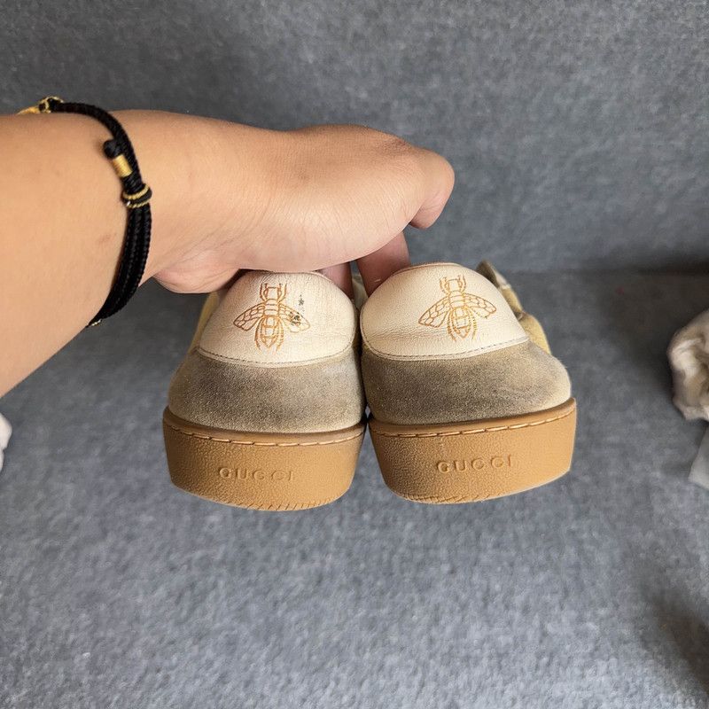Gucci Gucci G74 Web Leather Low-Top Sneakers 0079 Size US 8.5 / EU 41-42 - 3 Thumbnail