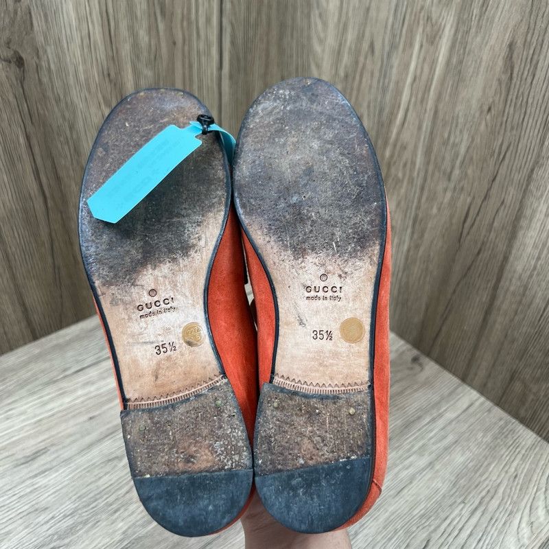 Gucci Gucci Suede Fringed Loafers with Metal Buckle 0079 Size US 5.5 / EU 38 - 4 Thumbnail