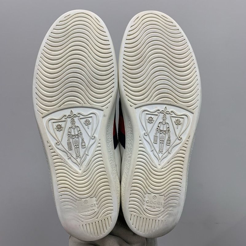Gucci Gucci Ace Leather Sneakers with Embroidery 0079 Size US 8 / EU 41 - 4 Thumbnail