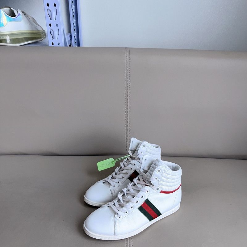 Gucci Gucci High-Top Sneakers in White 0079 Size US 5.5 / EU 38 - 2 Thumbnail