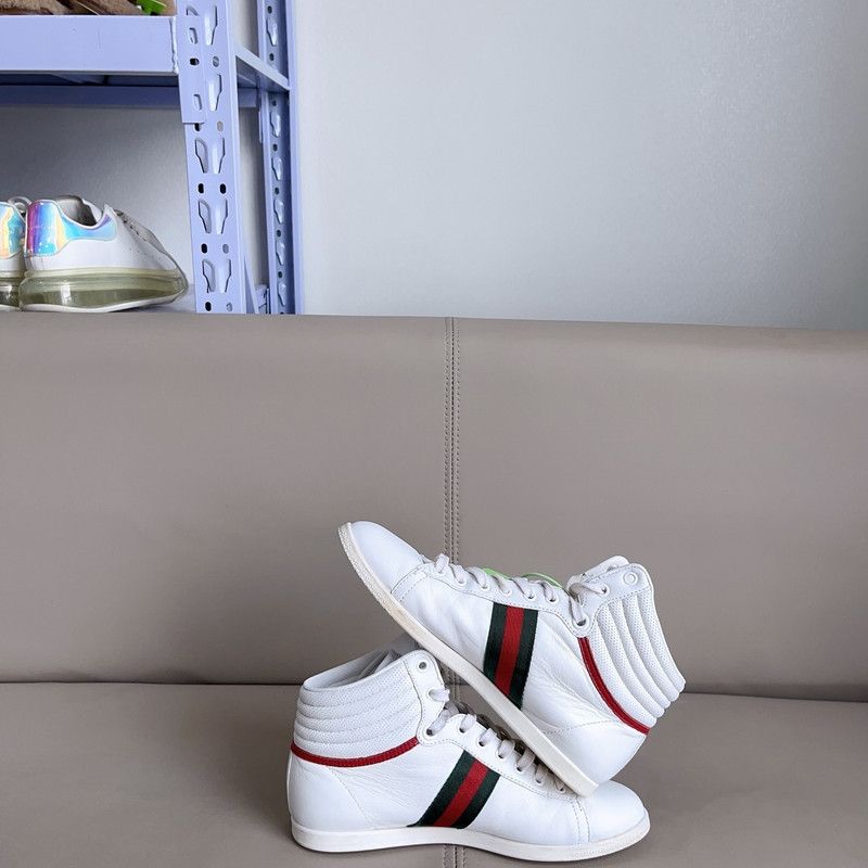 Gucci Gucci High-Top Sneakers in White 0079 Size US 5.5 / EU 38 - 5 Thumbnail