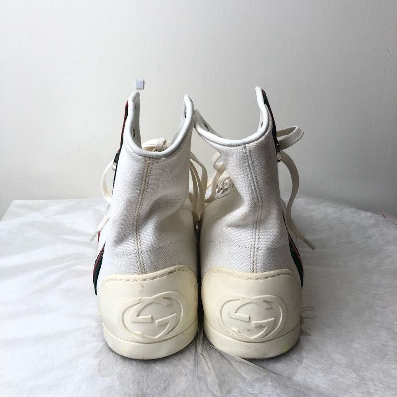 Gucci Gucci High-Top Sneakers with Red and Green Stripe 0079 Size US 8 / EU 41 - 3 Thumbnail