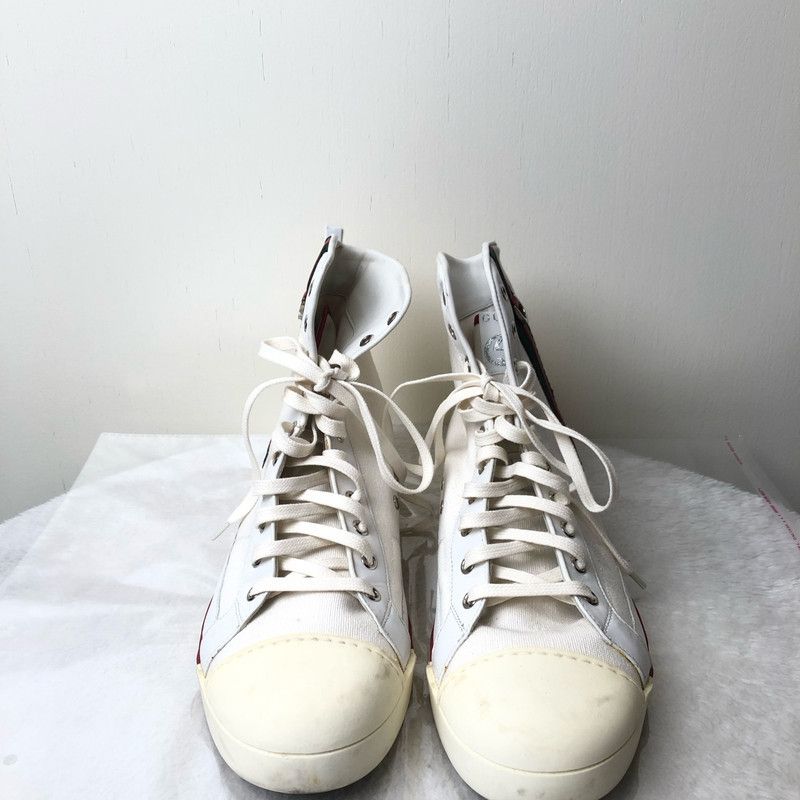 Gucci Gucci High-Top Sneakers with Red and Green Stripe 0079 Size US 8 / EU 41 - 2 Thumbnail