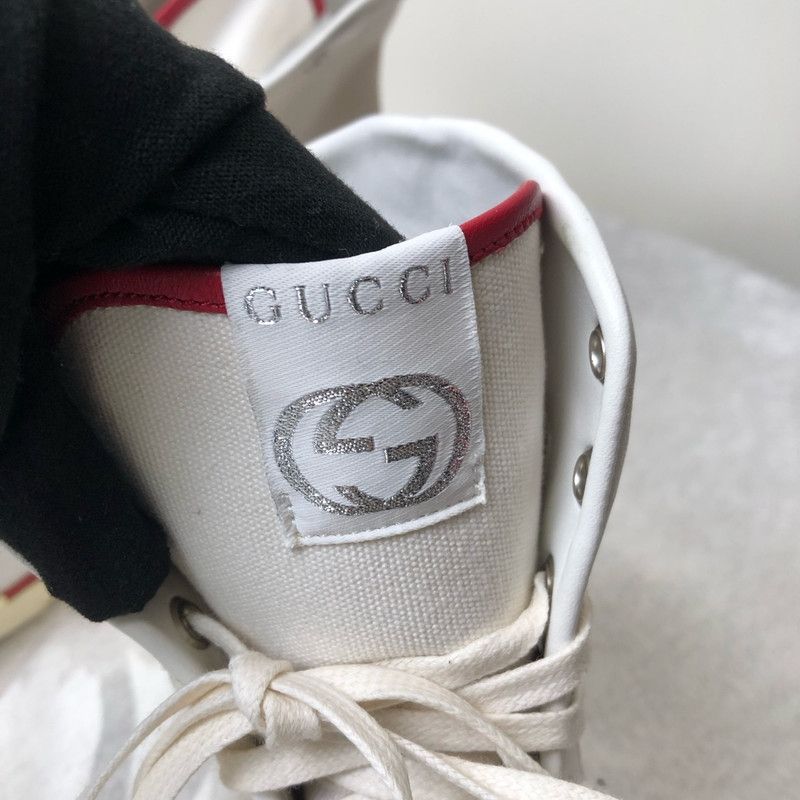 Gucci Gucci High-Top Sneakers with Red and Green Stripe 0079 Size US 8 / EU 41 - 7 Thumbnail