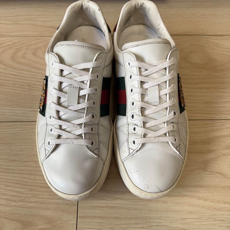 Gucci Gucci Ace Tiger Embroidered Low-Top Sneakers 0079 Size US 7.5 / EU 40-41 - 2 Thumbnail
