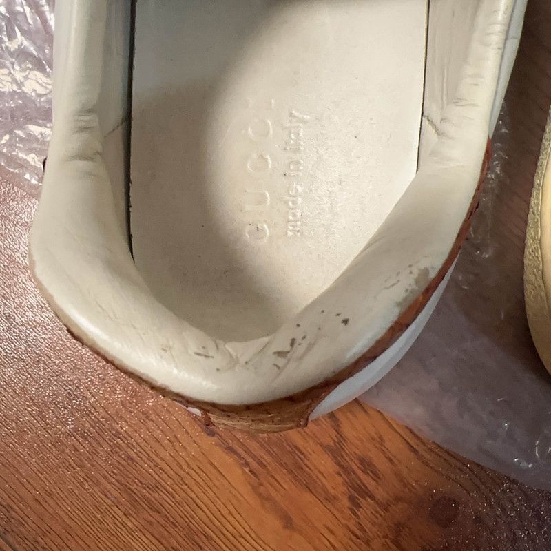 Gucci Gucci Ace Leather Sneakers in White and Green 0079 Size US 10.5 / EU 43-44 - 6 Thumbnail