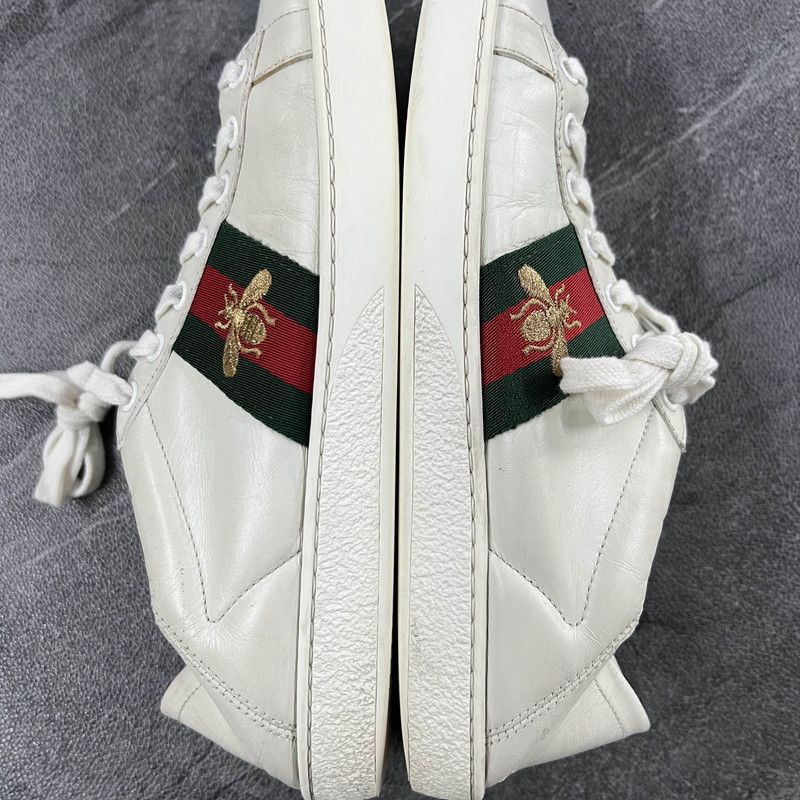 Gucci Gucci Ace Leather Bee Sneakers for Men 0079 Size US 7.5 / EU 40-41 - 6 Thumbnail