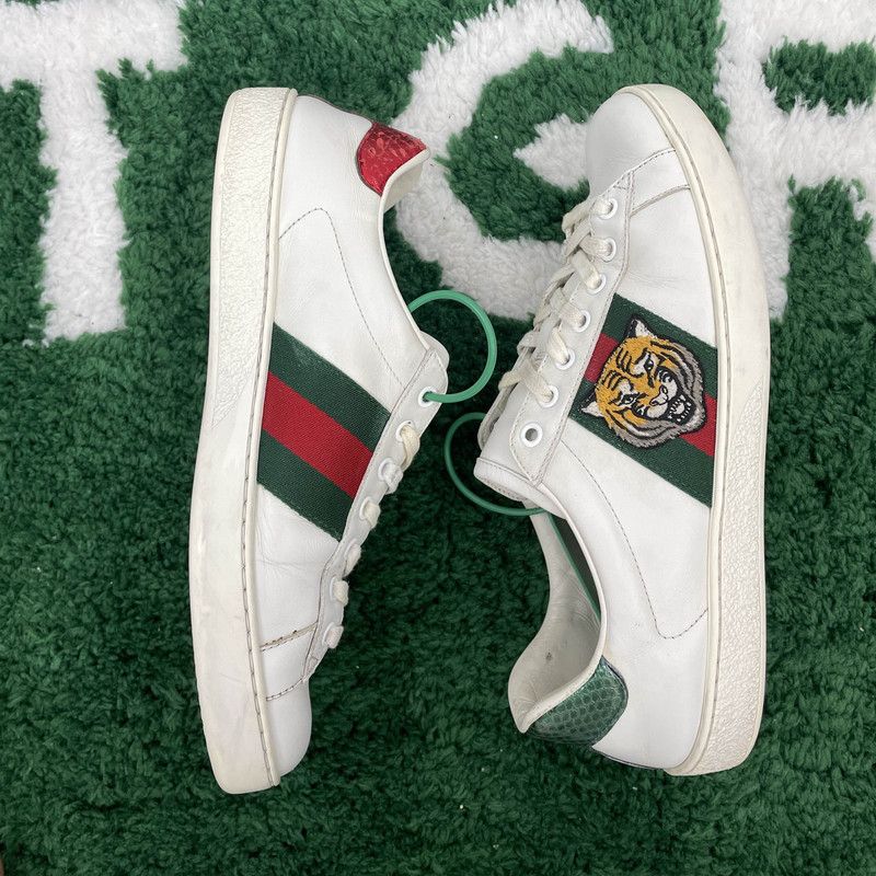 Gucci Gucci Ace Tiger Embroidered Sneakers for Men 0079 Size US 9.5 / EU 42-43 - 7 Thumbnail