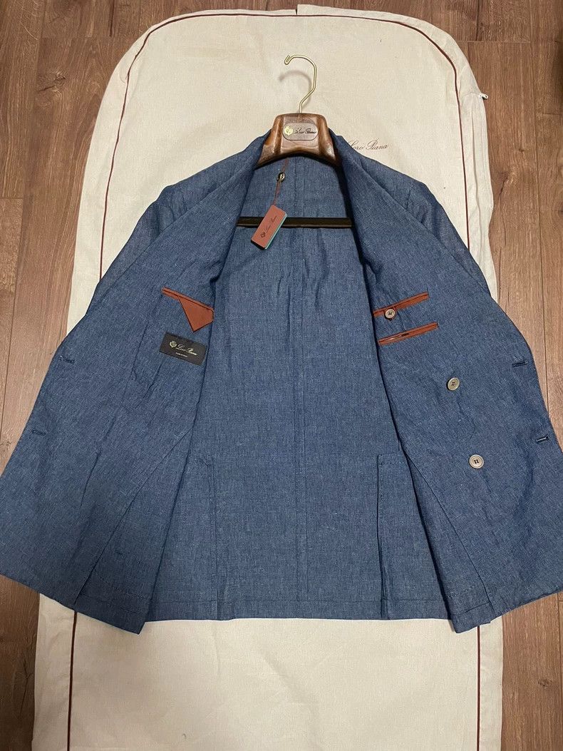 Loro Piana Loro Piana Men's Double-Breasted Denim Jacket Size US S / EU 44-46 / 1 - 4 Thumbnail