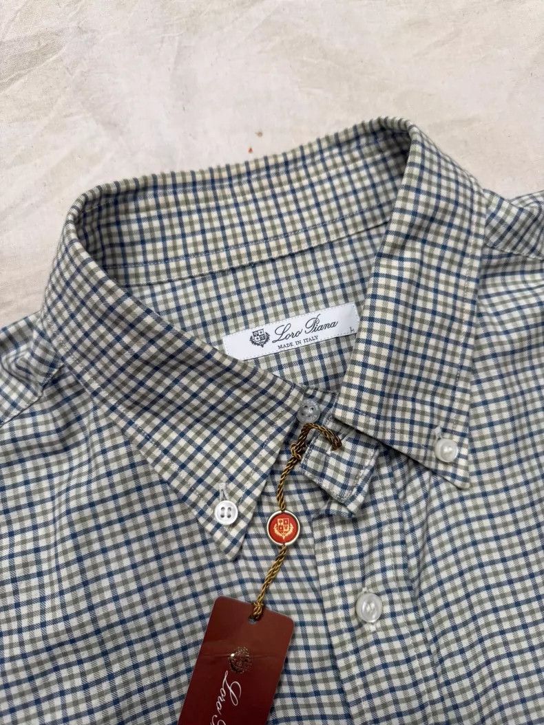 Loro Piana Loro Piana Men's Check Long-Sleeve Shirt Size US L / EU 52-54 / 3 - 3 Thumbnail