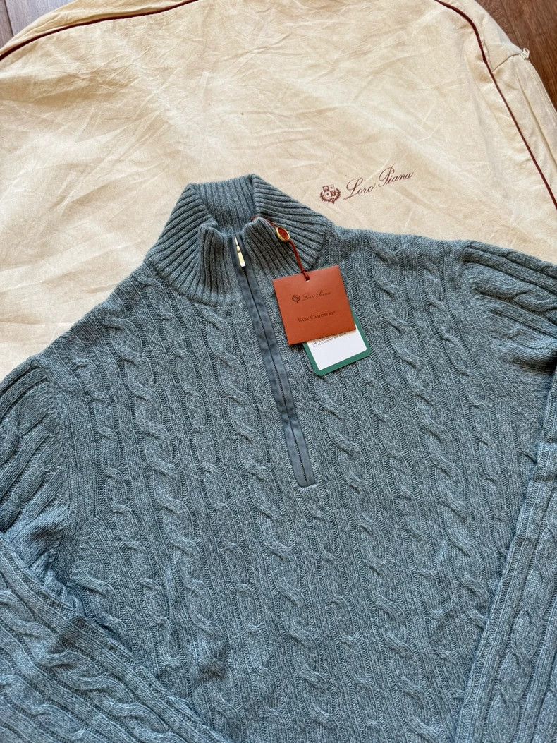 Loro Piana Loro Piana Men's Cashmere Cable Knit Sweater Size US L / EU 52-54 / 3 - 2 Thumbnail