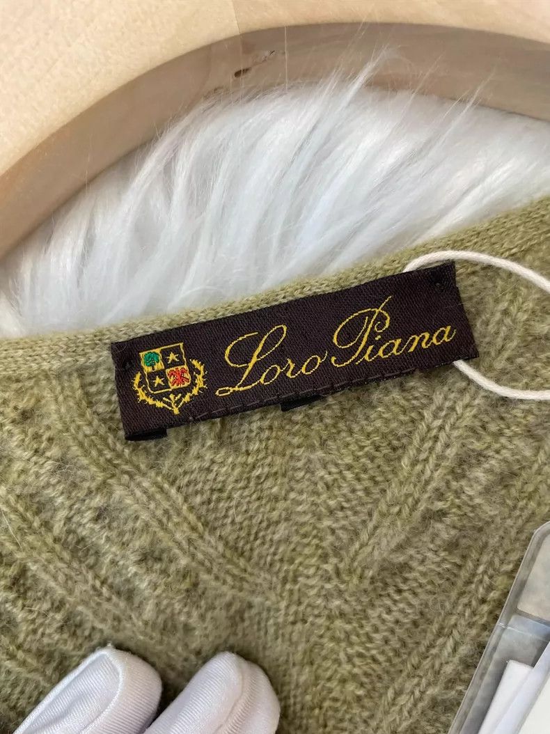 Loro Piana Loro Piana Green Cashmere Cable Knit Sweater Size US L / EU 52-54 / 3 - 2 Thumbnail