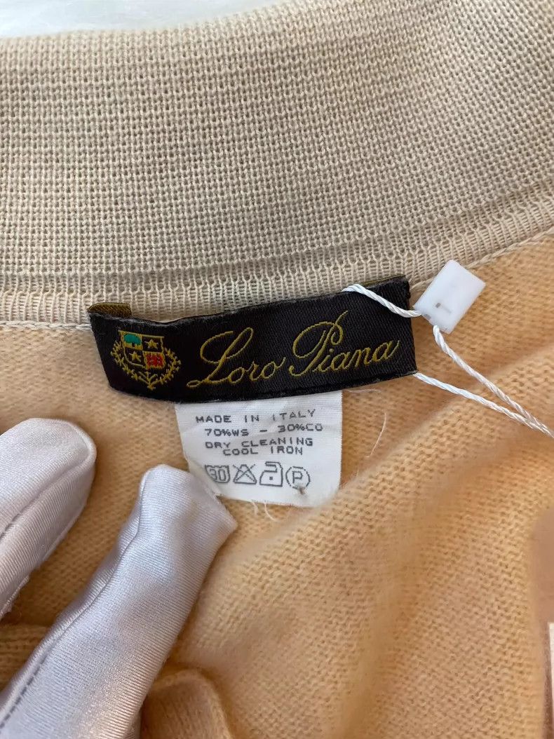 Loro Piana Loro Piana Yellow Beige Cashmere Cardigan Size US L / EU 52-54 / 3 - 4 Thumbnail