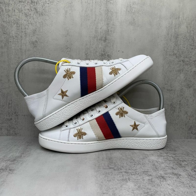 Gucci Gucci Ace Sneakers with Bees and Stars 0079 Size US 5 / IT 35 - 3 Thumbnail