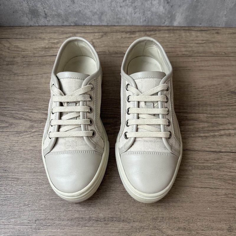 Gucci Gucci GG Canvas White Low-Top Sneakers 0079 Size US 4 / IT 34 - 2 Thumbnail