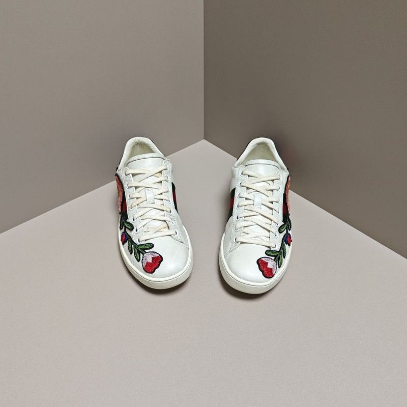 Gucci Gucci Ace Embroidered Floral Low-Top Sneakers 0079 Size US 5.5 / IT 35.5 - 2 Thumbnail
