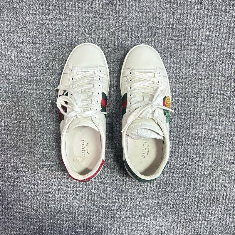 Gucci Gucci ACE Leather Sneakers with Pineapple Embroidery 0079 Size US 6 / IT 36 - 6 Thumbnail