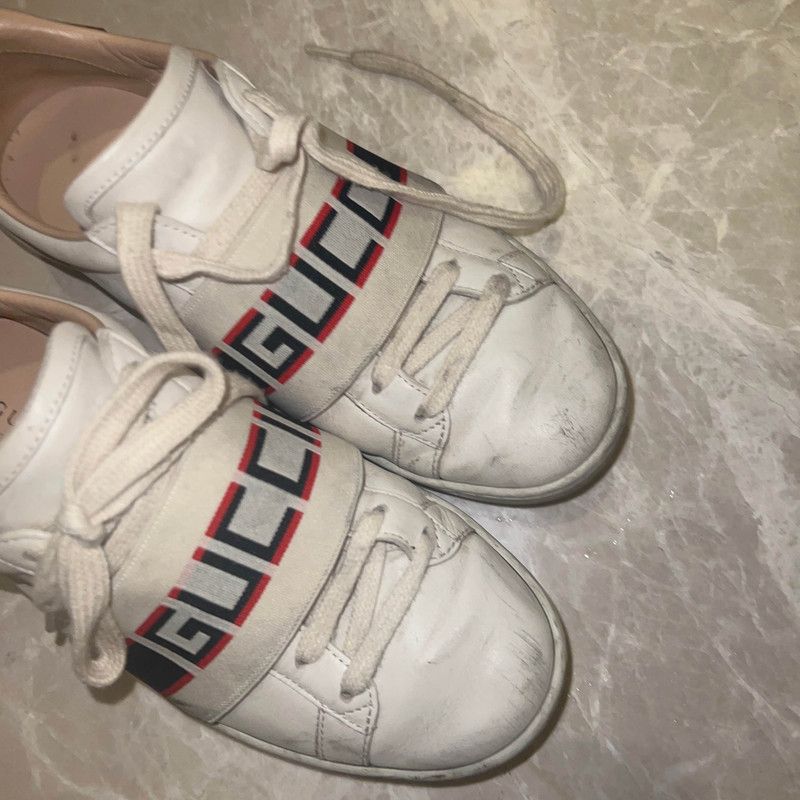 Gucci Gucci ACE Embroidered Lace-Up Sneakers Women's 0079 Size US 5 / IT 35 - 6 Thumbnail