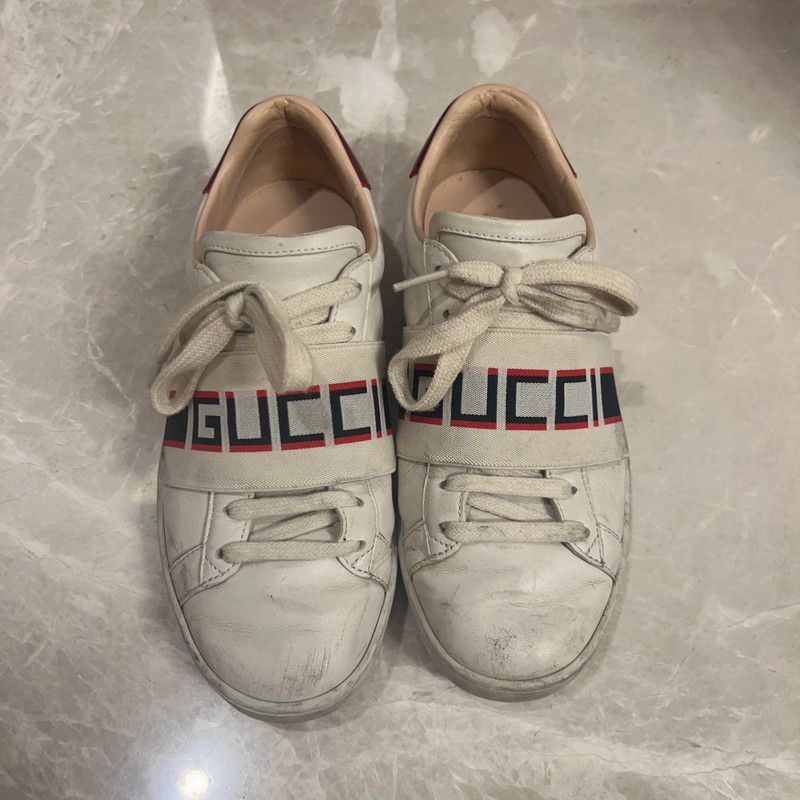 Gucci Gucci ACE Embroidered Lace-Up Sneakers Women's 0079 Size US 5 / IT 35 - 2 Thumbnail