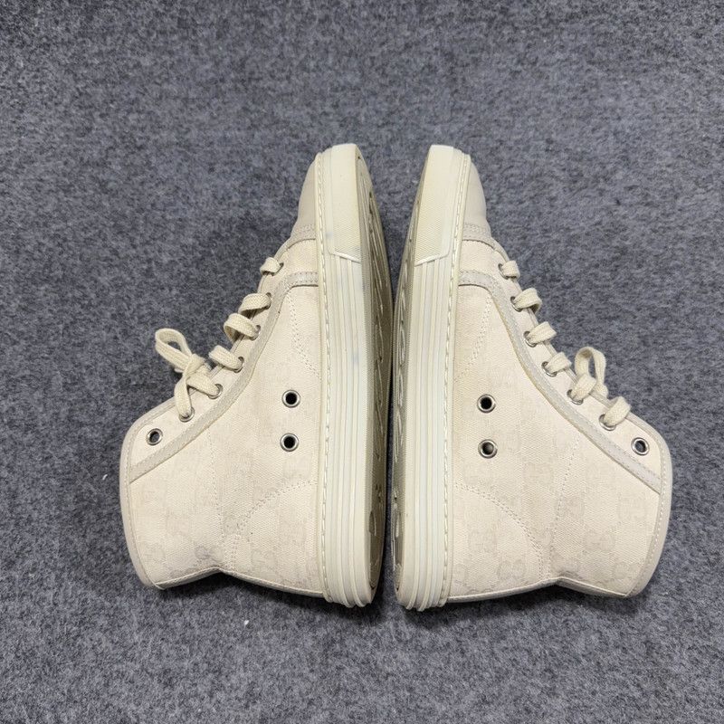 Gucci Gucci Monogram High-Top Casual Canvas Sneakers 0079 Size US 6 / IT 36 - 10 Thumbnail