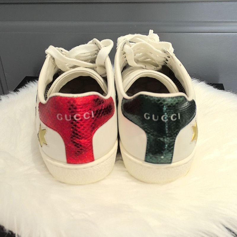 Gucci Gucci Ace Leather Star Sneakers for Women 0079 Size US 6 / IT 36 - 3 Thumbnail