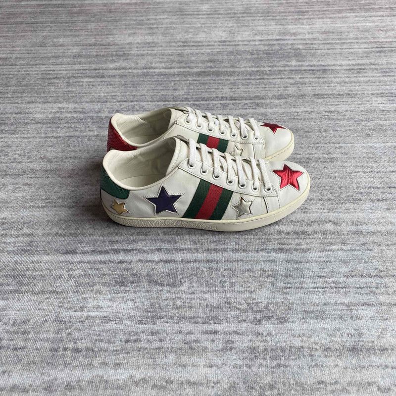 Gucci Gucci Ace Star Pattern Fashion Sneakers for Women 0079 Size US 6 / IT 36 - 8 Thumbnail