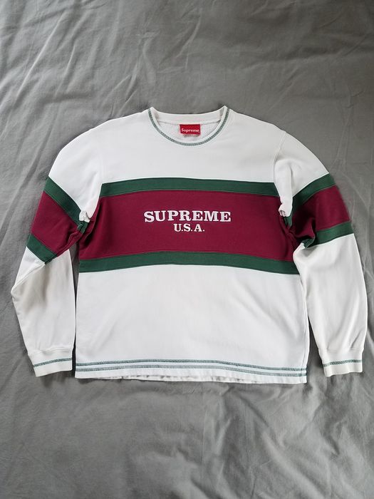 Supreme center shop stripe crewneck