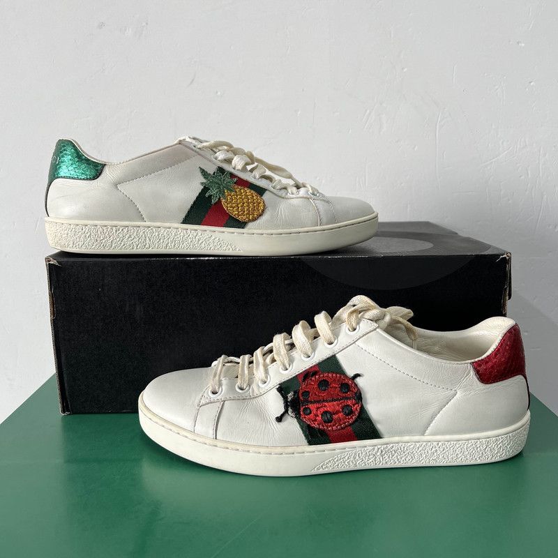 Gucci Gucci Ace Leather Pineapple Embroidered Sneakers 0079 Size US 6 / IT 36 - 10 Thumbnail