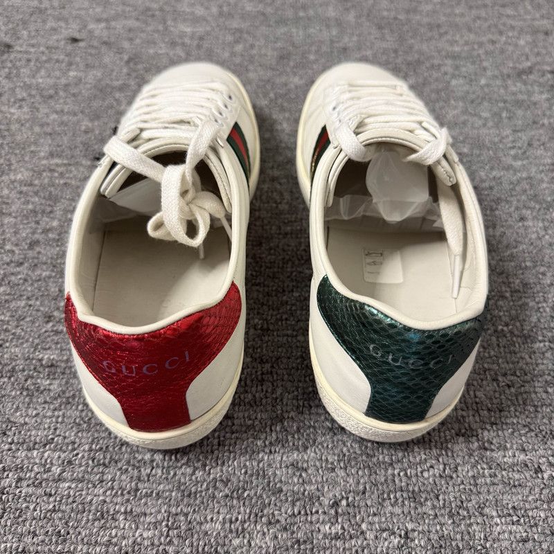 Gucci Gucci Ace Leather Sneakers with Pineapple Embroidery 0079 Size US 6 / IT 36 - 3 Thumbnail