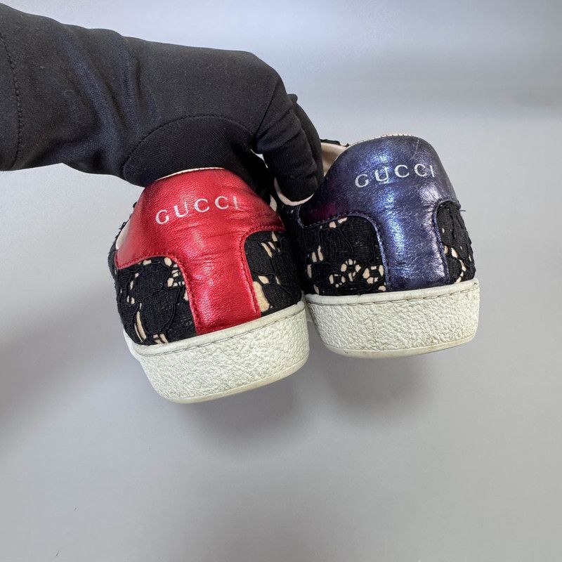Gucci Gucci Lace-Trimmed Ace Low-Top Fashion Sneakers 0079 Size US 5 / IT 35 - 3 Thumbnail