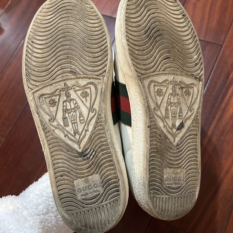 Gucci Gucci ACE Heart Leather Low-Top Sneakers 0079 Size US 5 / IT 35 - 4 Thumbnail