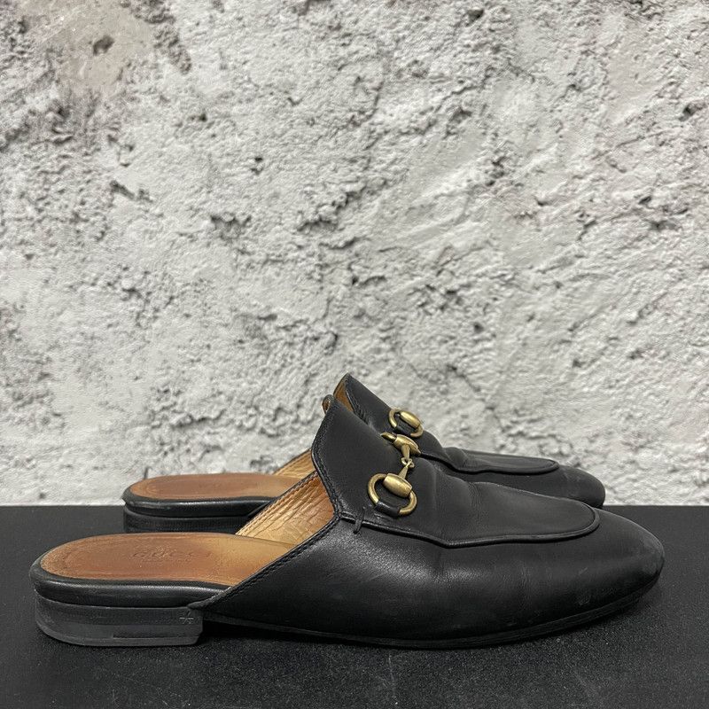 Gucci Gucci Princetown Black Leather Slide Sandals 0079 Size US 6 / IT 36 - 6 Thumbnail