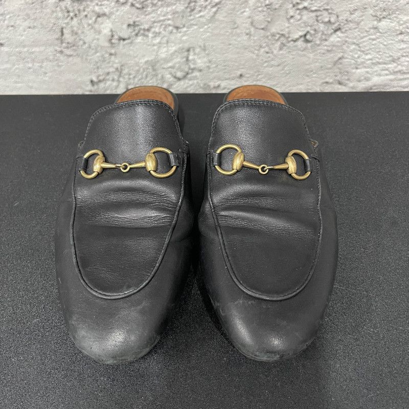 Gucci Gucci Princetown Black Leather Slide Sandals 0079 Size US 6 / IT 36 - 2 Thumbnail