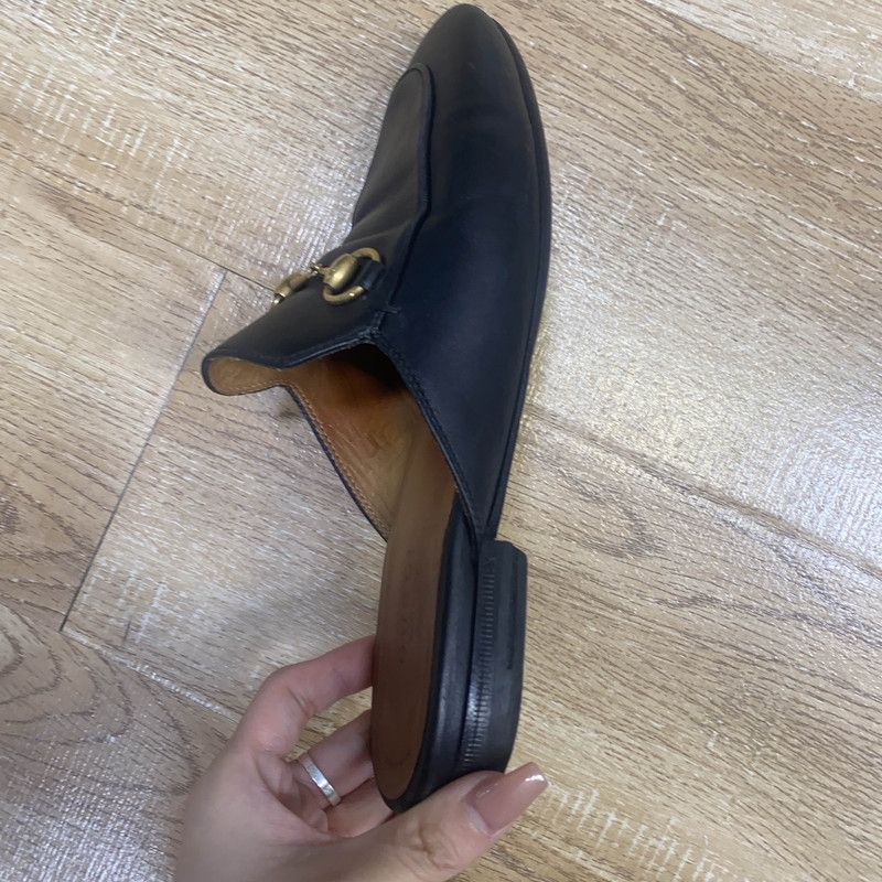 Gucci Gucci Princetown Black Leather Slide Sandals 0079 Size US 6 / IT 36 - 9 Thumbnail