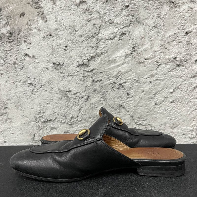 Gucci Gucci Princetown Black Leather Slide Sandals 0079 Size US 6 / IT 36 - 8 Thumbnail