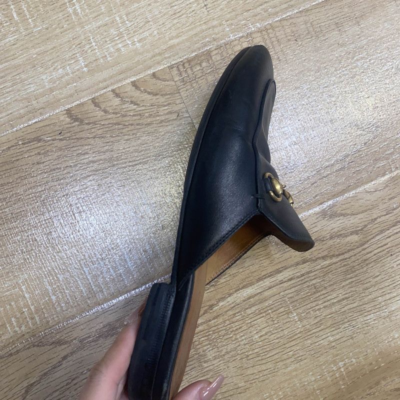Gucci Gucci Princetown Black Leather Slide Sandals 0079 Size US 6 / IT 36 - 13 Thumbnail